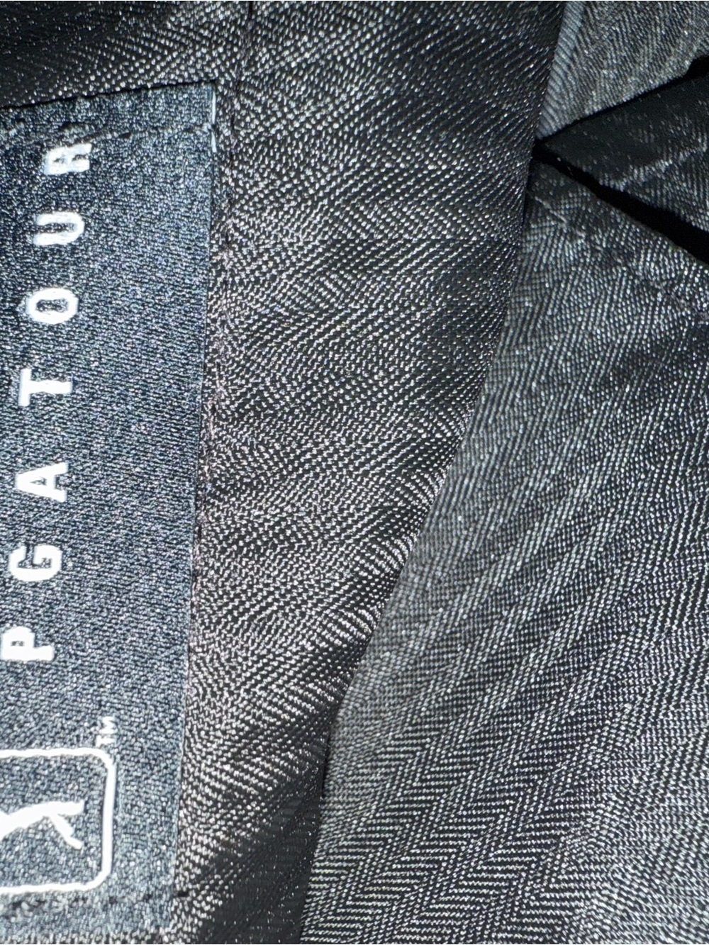 PGA Tour Men's Black Herringbone Dress Pants